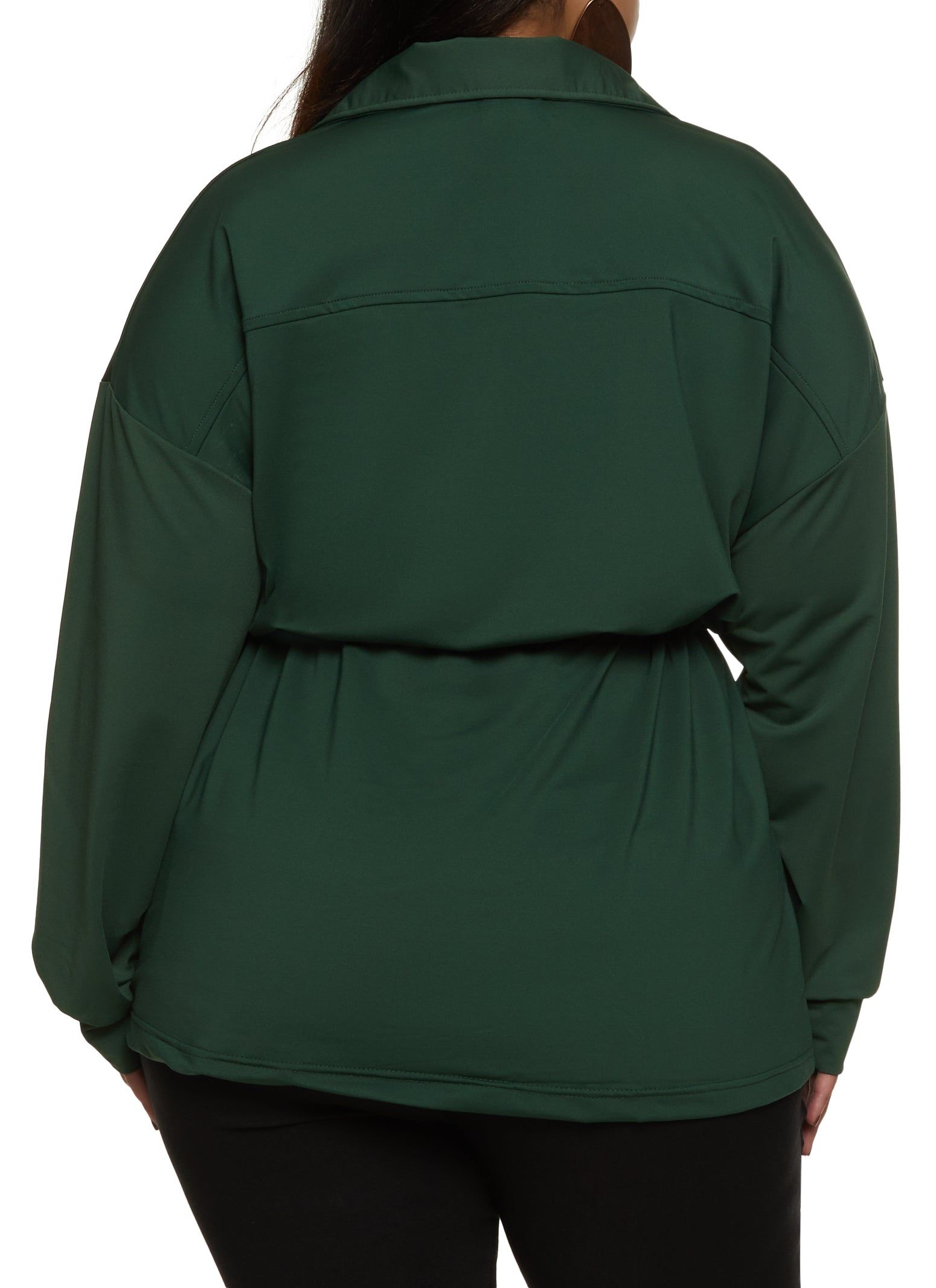 Plus Size Drawstring Waist Button Front Shirt sold by Rainbow product image thumbnail 2