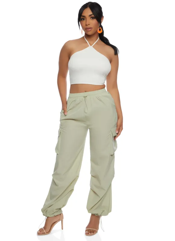 Toggle Drawstring Hem Cargo Pants sold by Rainbow