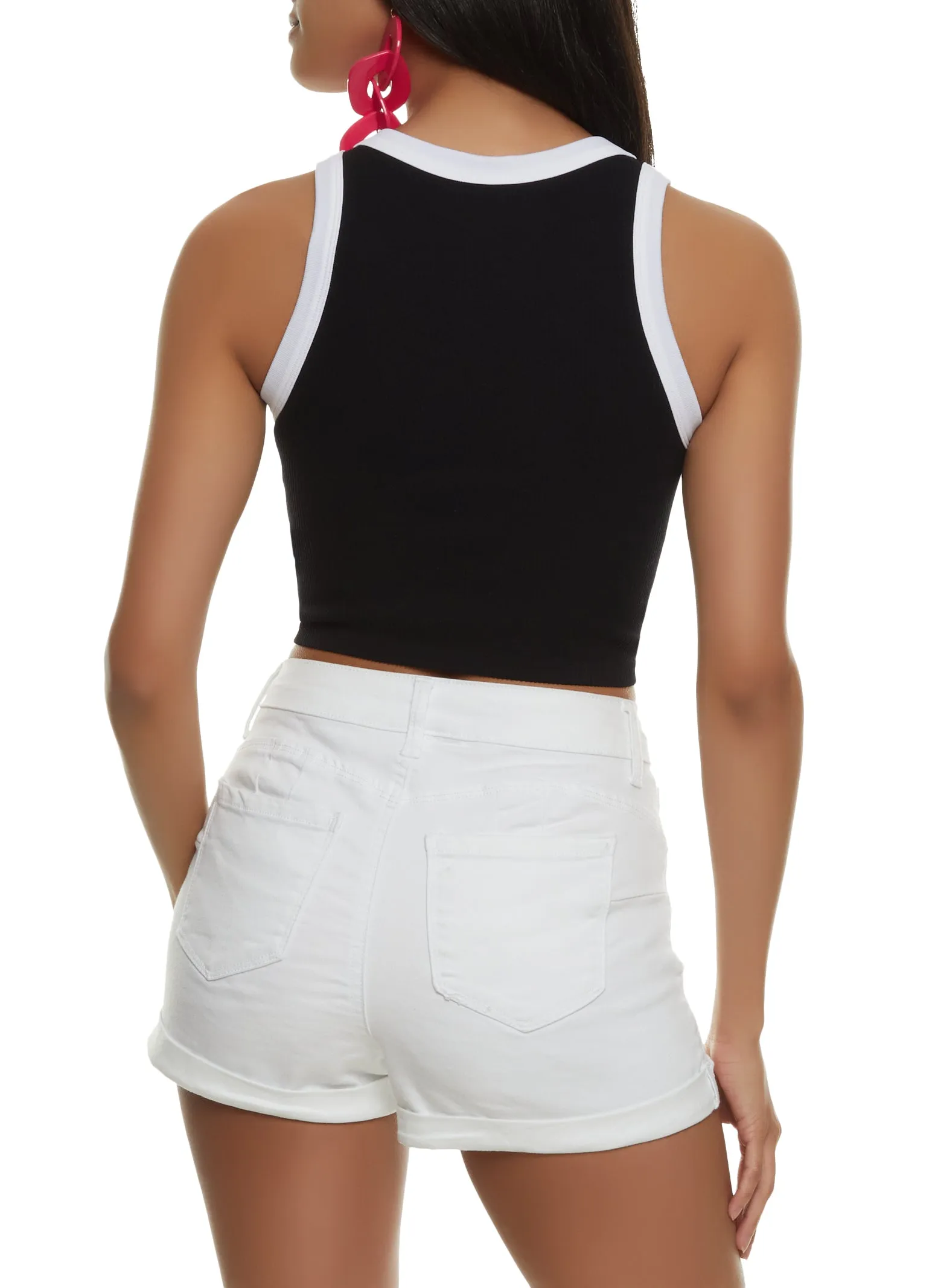 Ringer Cropped Tank Top sold by Rainbow product image thumbnail 2