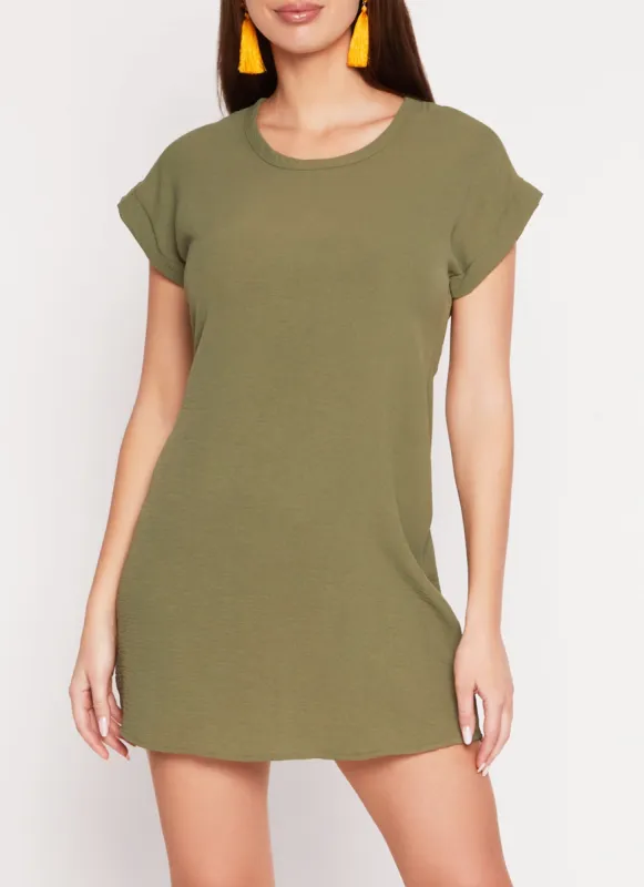 Crepe Knit Short Sleeve T Shirt Dress sold by Rainbow