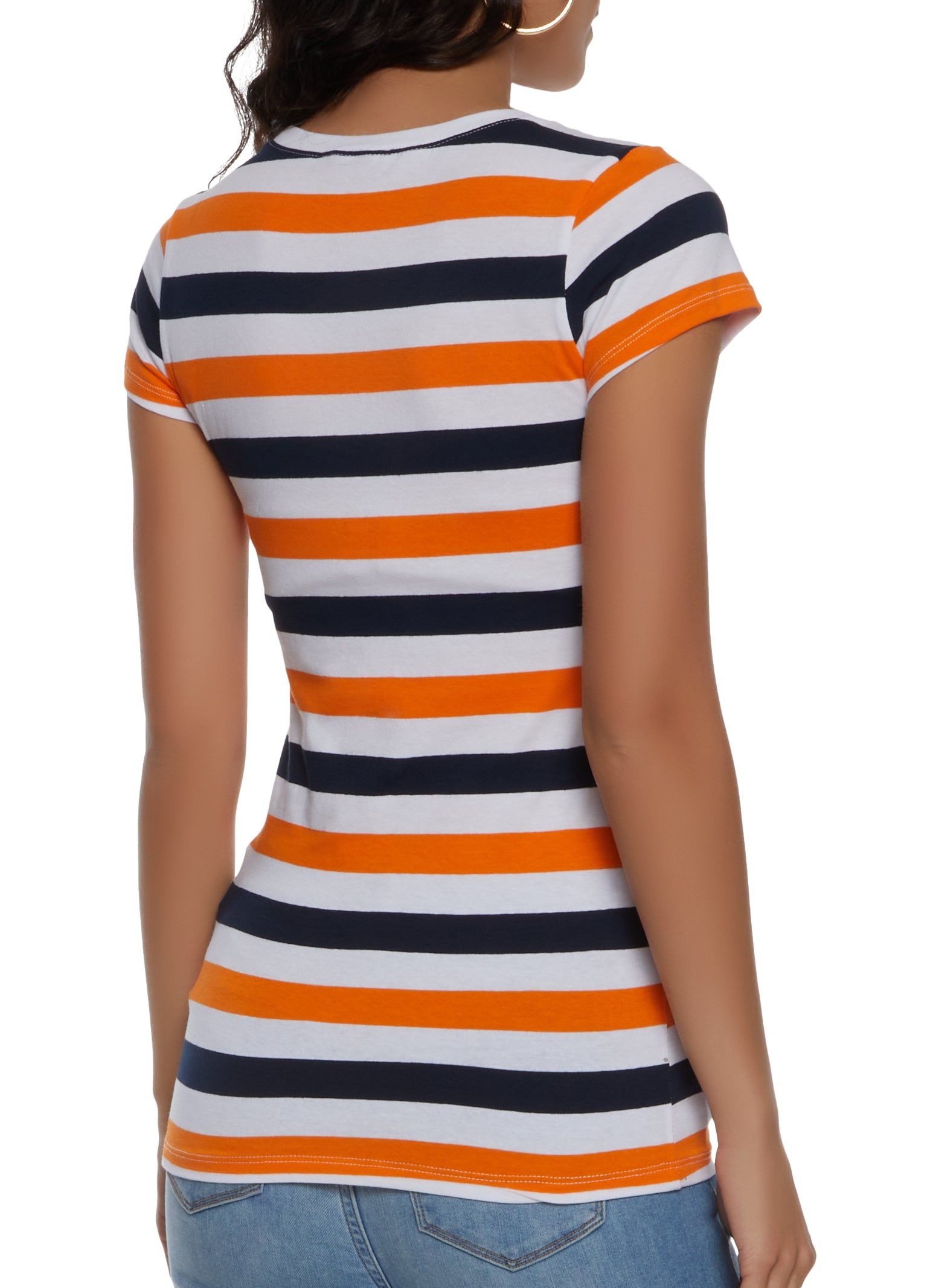 Basic Stripe Crew Neck Tee sold by Rainbow product image thumbnail 2