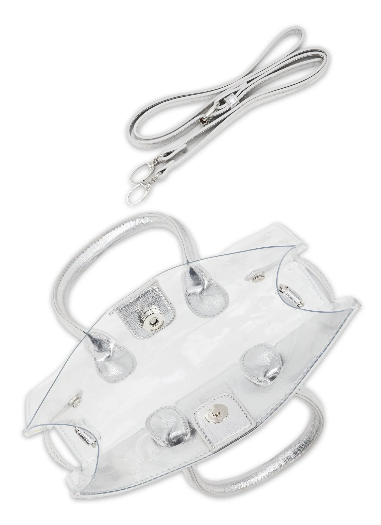 Faux Leather Handle Clear Clutch Bag sold by Rainbow product image thumbnail 5
