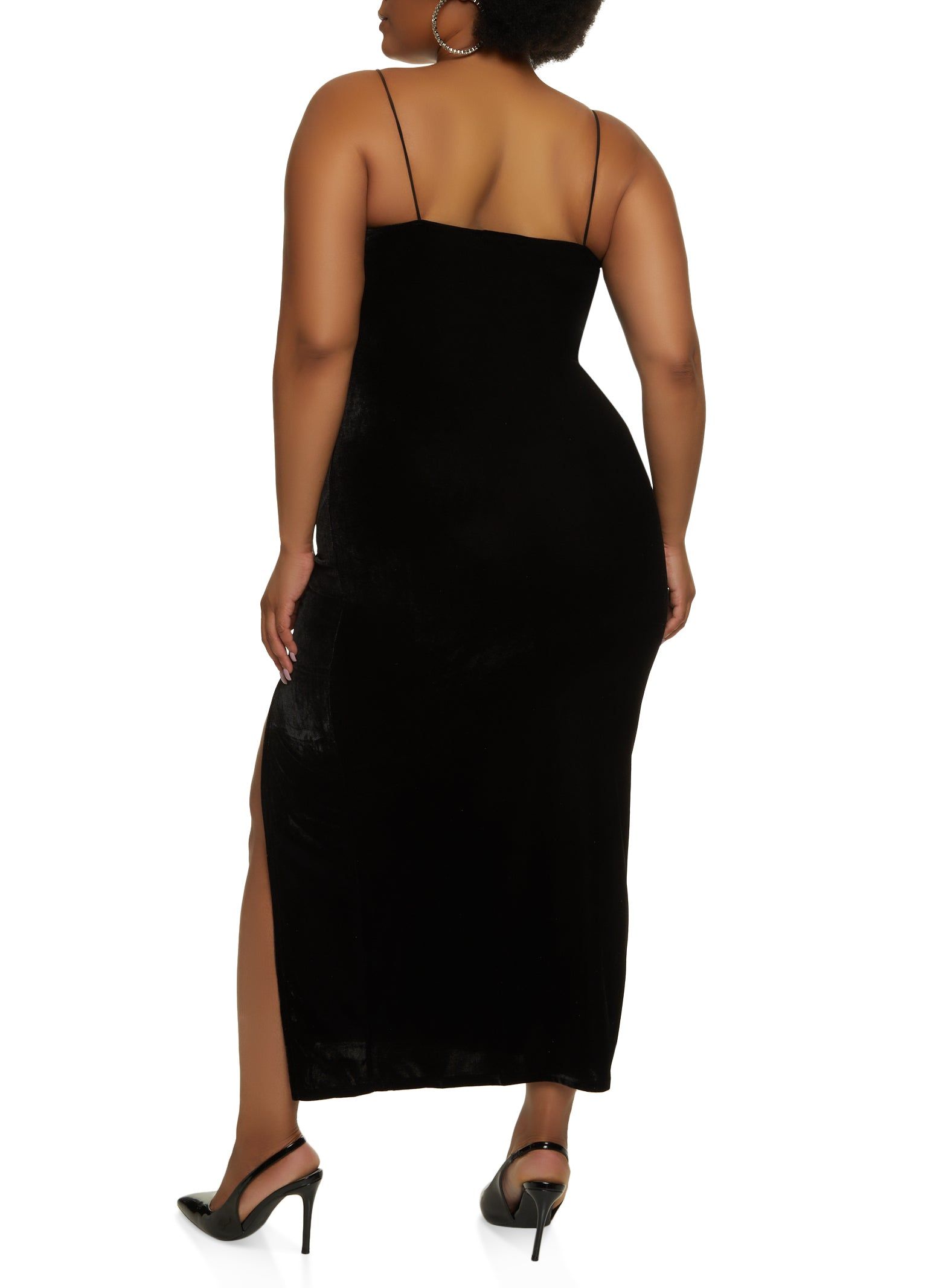 Plus Size Velvet Split Hem Maxi Dress sold by Rainbow product image thumbnail 3