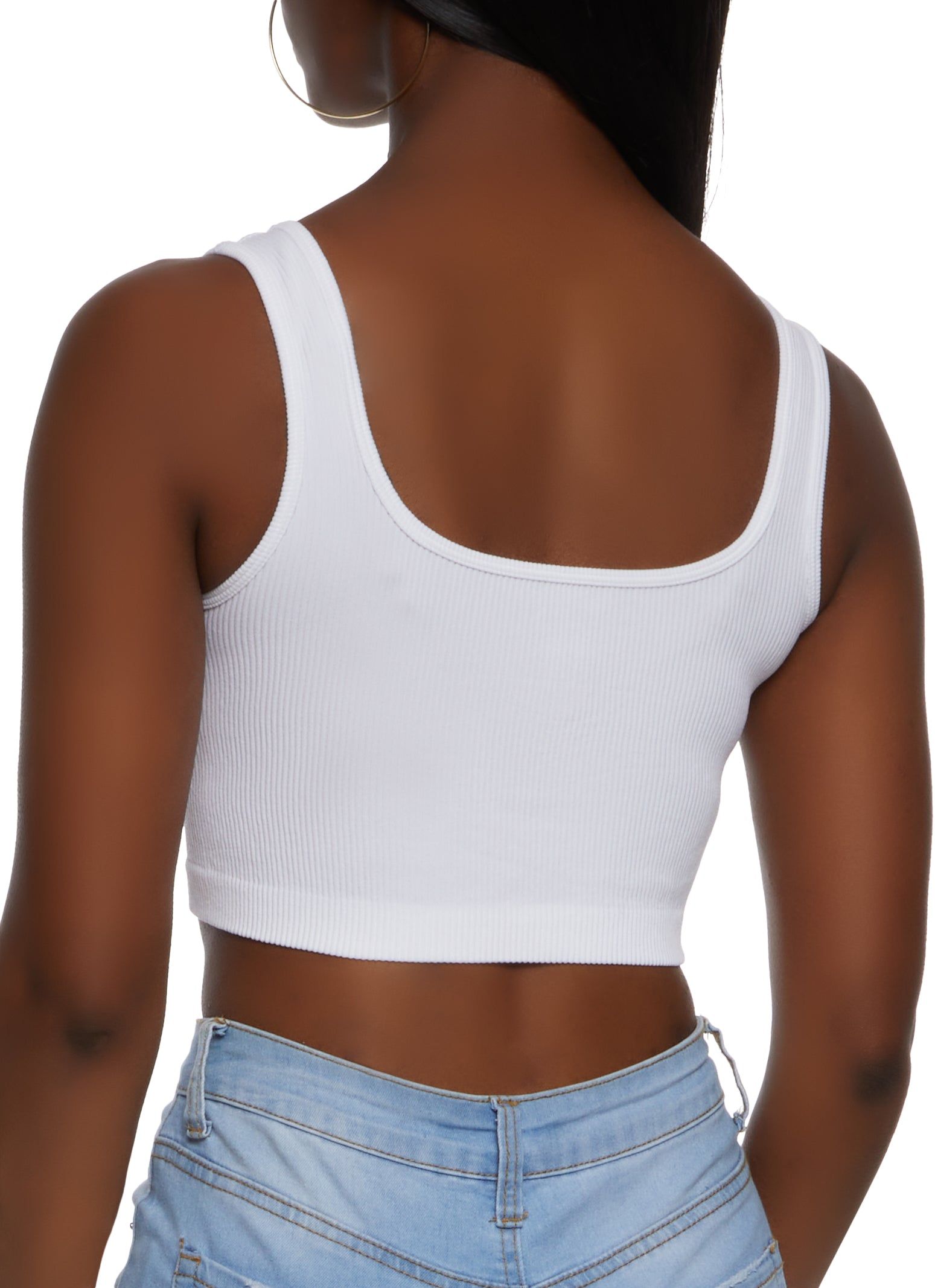 Compression Ribbed Cropped Tank Top sold by Rainbow product image thumbnail 2