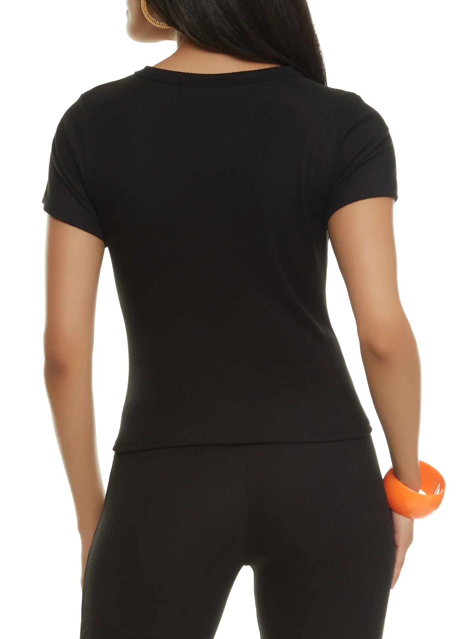 Ribbed Knit Short Sleeve Top sold by Rainbow product image thumbnail 3