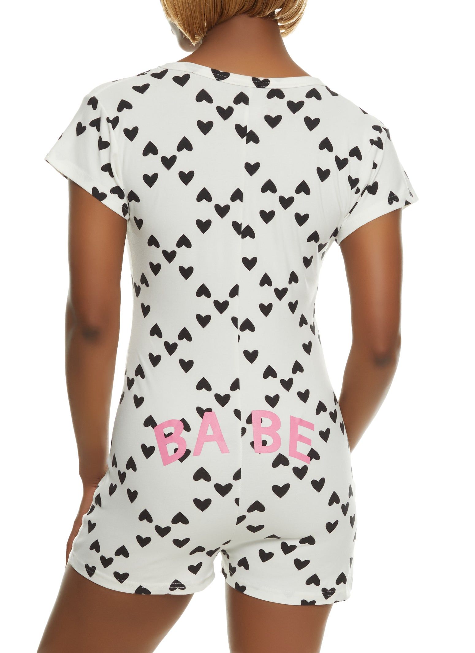 Babe Heart Print Pajama Romper sold by Rainbow product image thumbnail 2