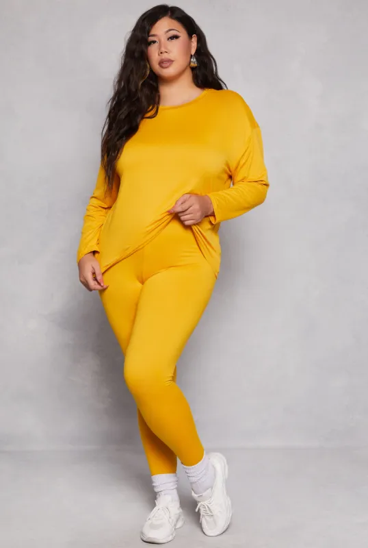 Plus Size Basic High Waisted Leggings sold by Rainbow