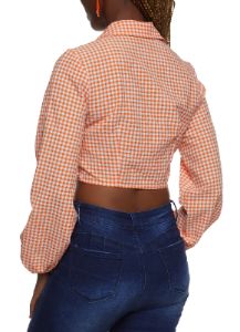 Gingham Tie Front Crop Top sold by Rainbow