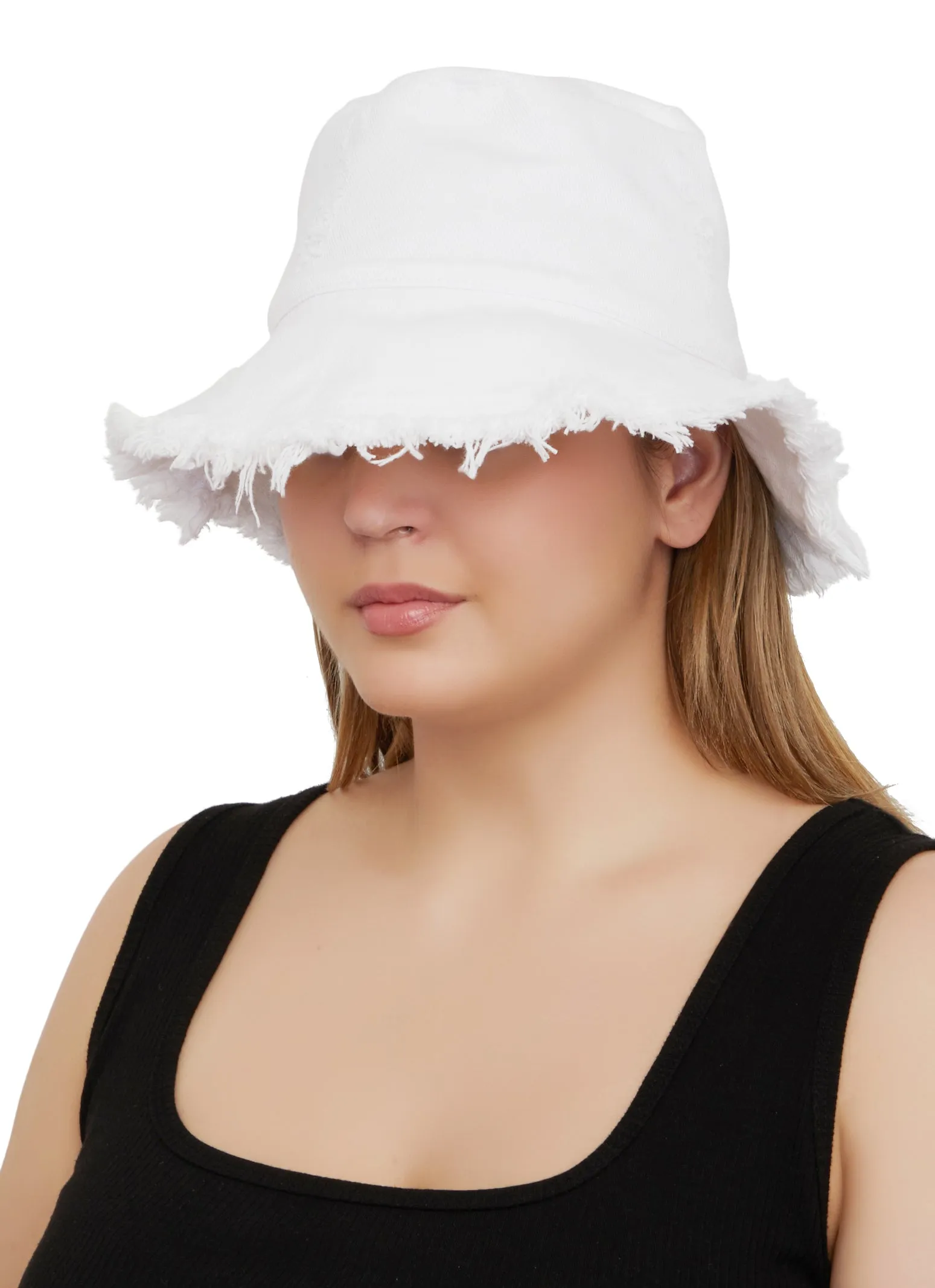 Frayed Denim Bucket Hat sold by Rainbow
