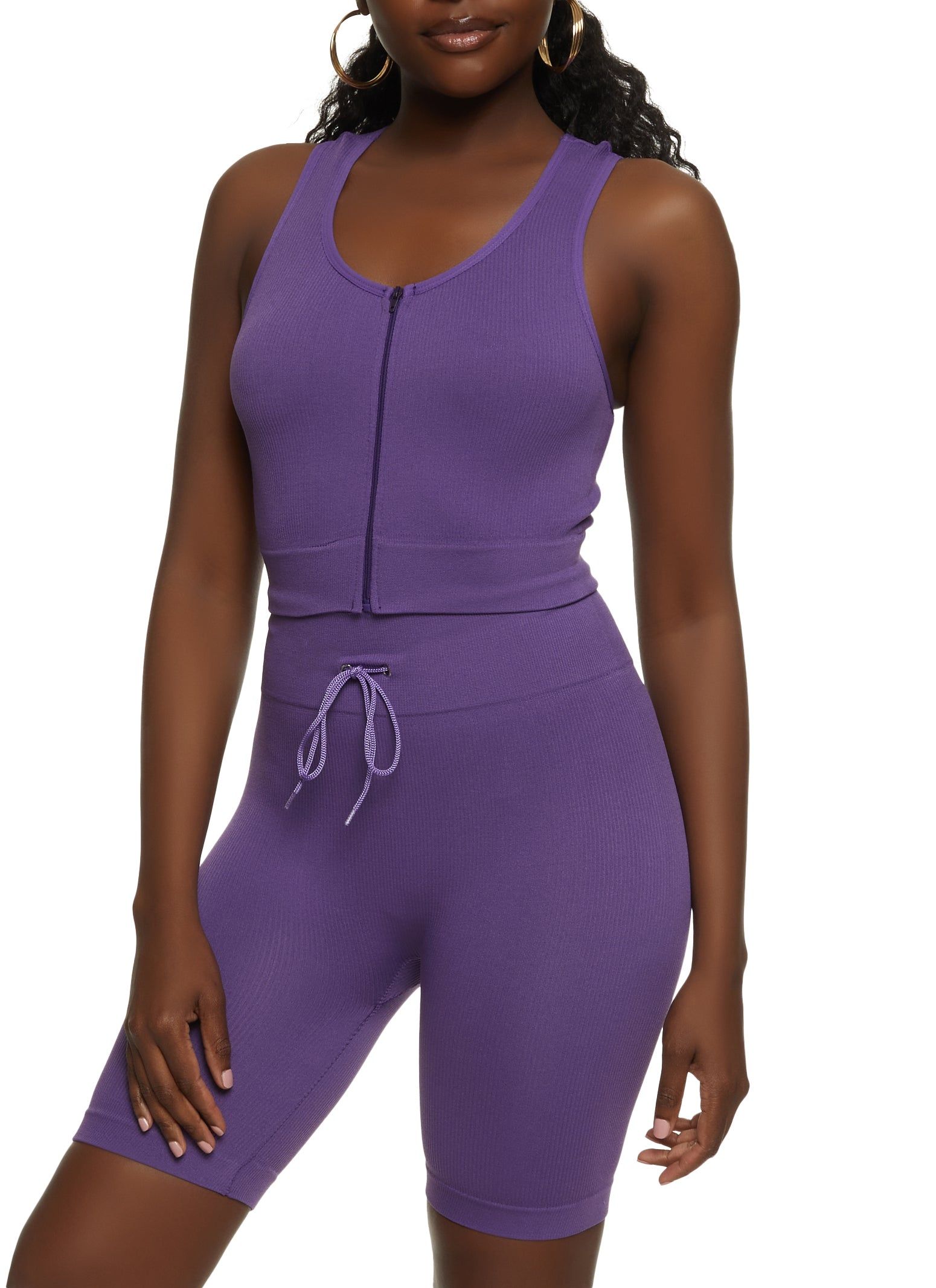 Zip Up Scoop Neck Tank Top sold by Rainbow product image thumbnail 2