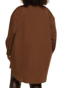 Plus Size Solid Button Front Oversized Shirt sold by Rainbow