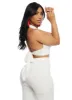 Textured Knit Tie Back Halter Crop Top sold by Rainbow