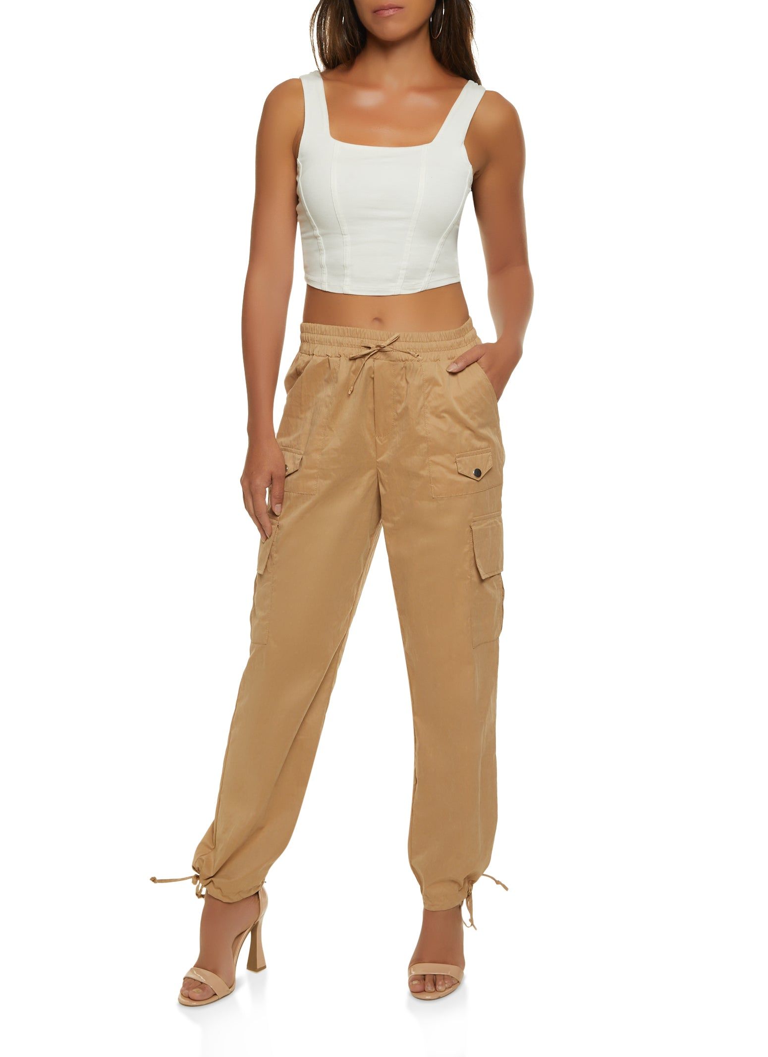 Nylon Drawstring Tie Hem Cargo Pants sold by Rainbow product image thumbnail 2