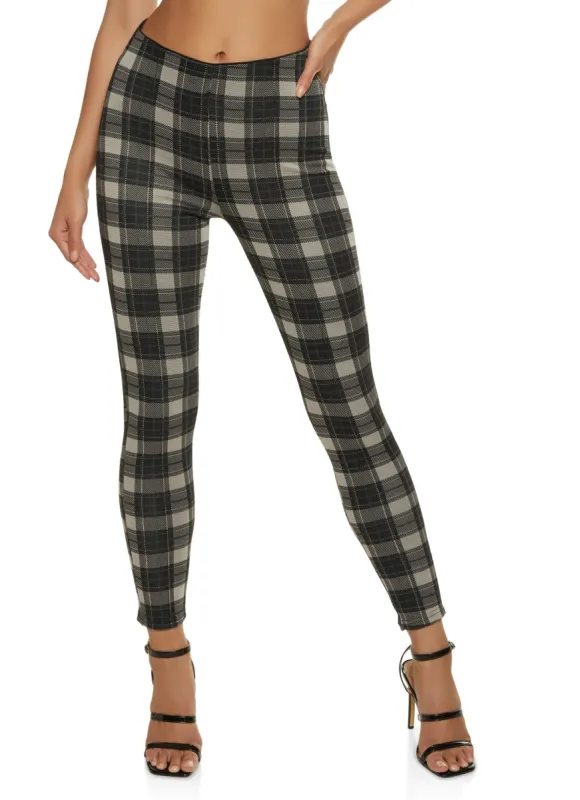 Plaid Skinny Dress Pants sold by Rainbow