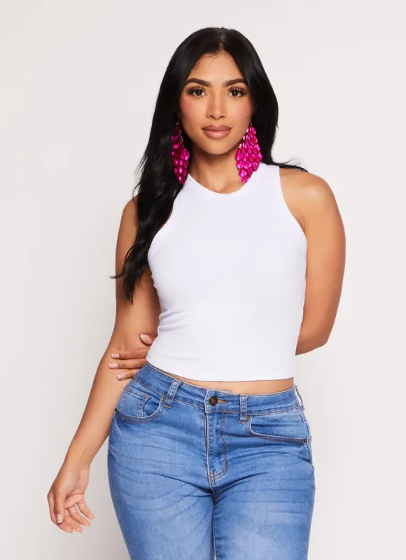 Basic High Neck Cropped Tank Top sold by Rainbow