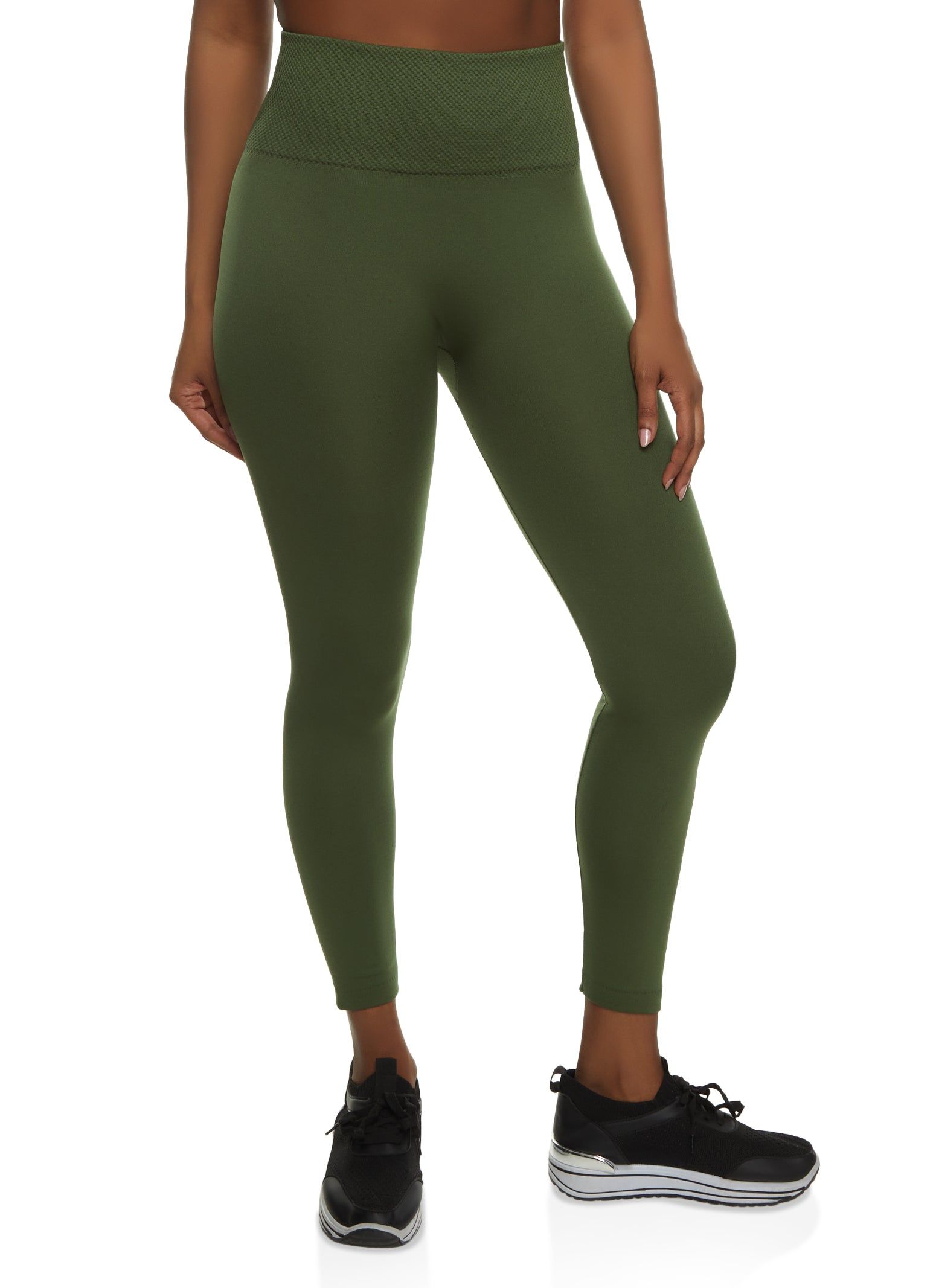 Waffle Knit Waistband Fleece Leggings sold by Rainbow