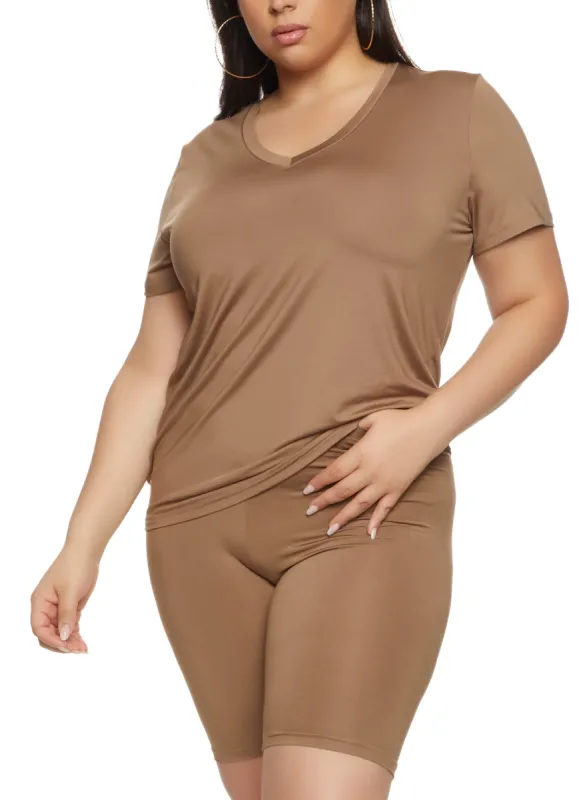 Plus Size Daisy Soft Knit V Neck T Shirt sold by Rainbow