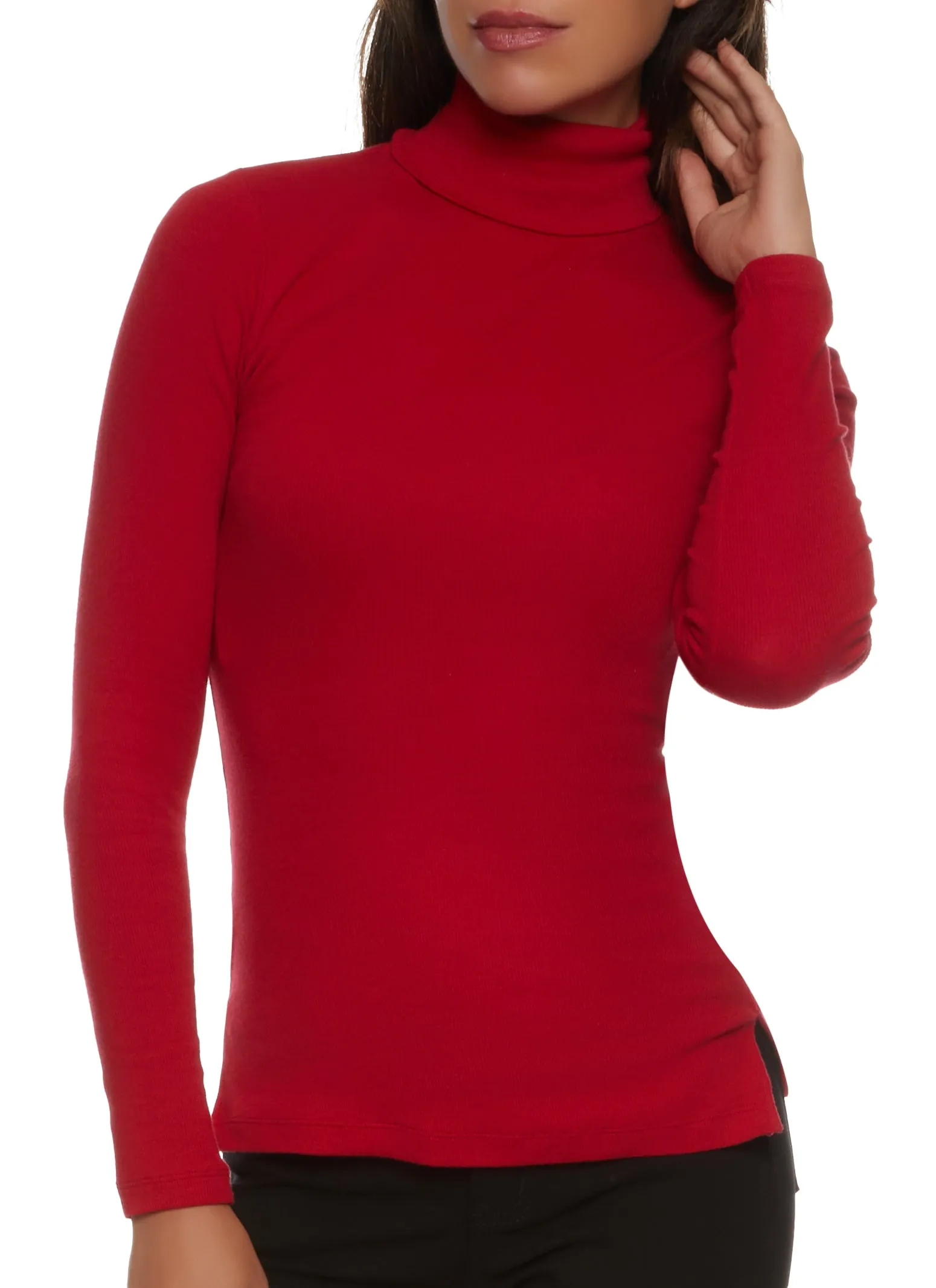 Basic Turtleneck Long Sleeve Top sold by Rainbow