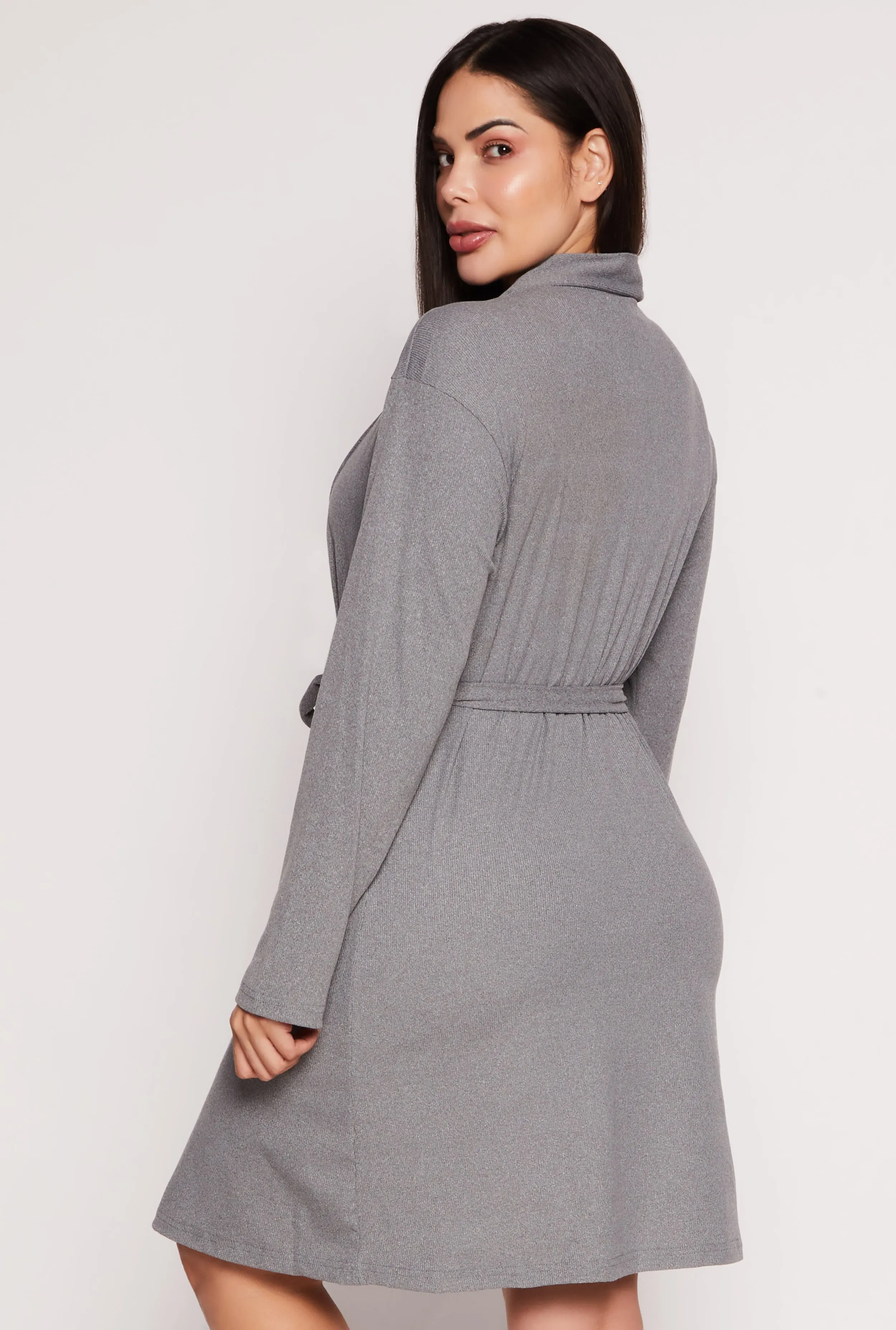 Plus Size Ribbed Knit Pajama Tank Top and Shorts with Robe sold by Rainbow product image thumbnail 2