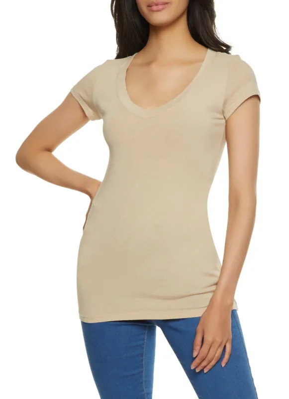 V Neck Solid Tee sold by Rainbow