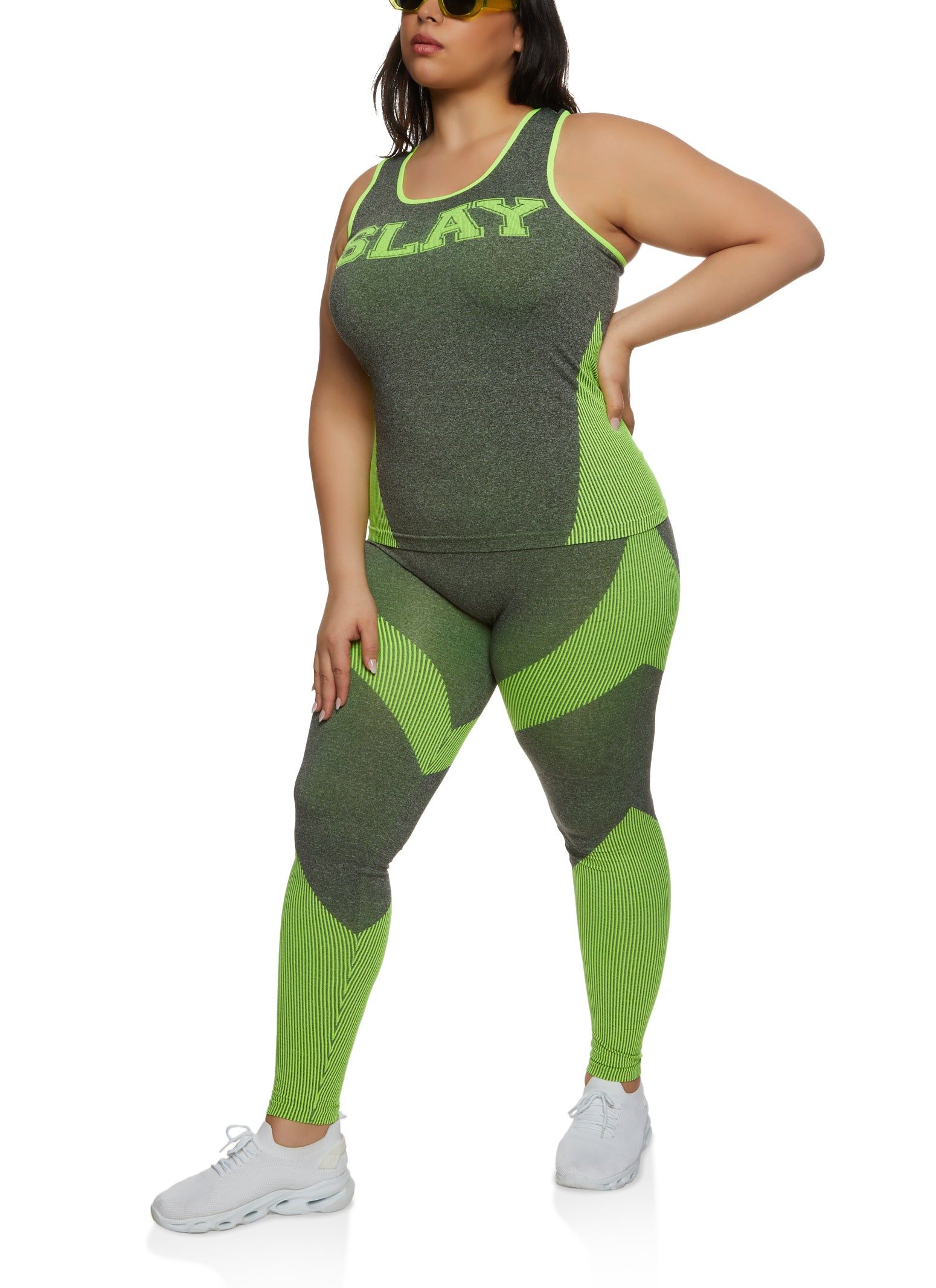 Plus Size Seamless Slay Graphic Racerback Tank Top sold by Rainbow product image thumbnail 2