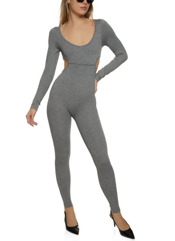 Cut Out Ribbed Knit Jumpsuit sold by Rainbow