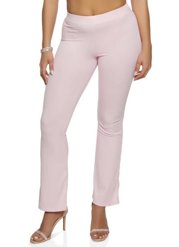 Ribbed Knit Boot Cut Pants sold by Rainbow