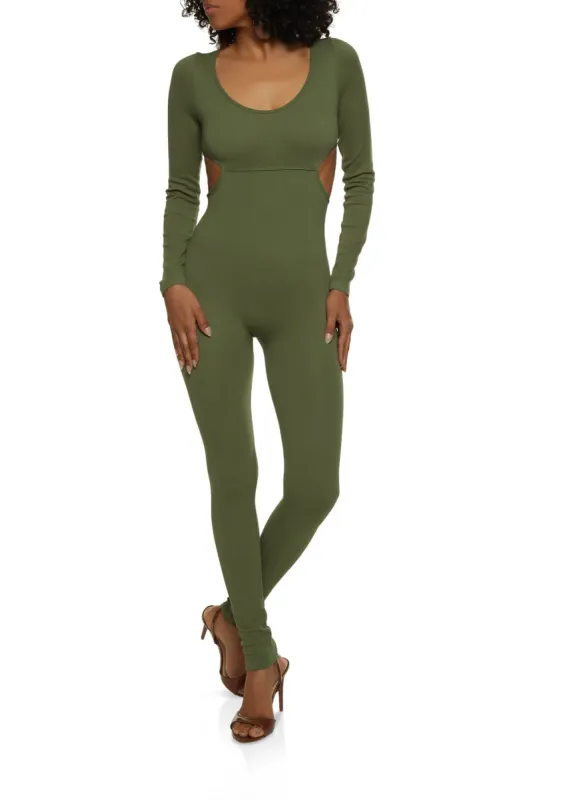 Cut Out Ribbed Knit Jumpsuit sold by Rainbow