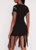 Black Excellence Knot Fringe Dress sold by Rainbow