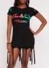 Black Excellence Knot Fringe Dress sold by Rainbow
