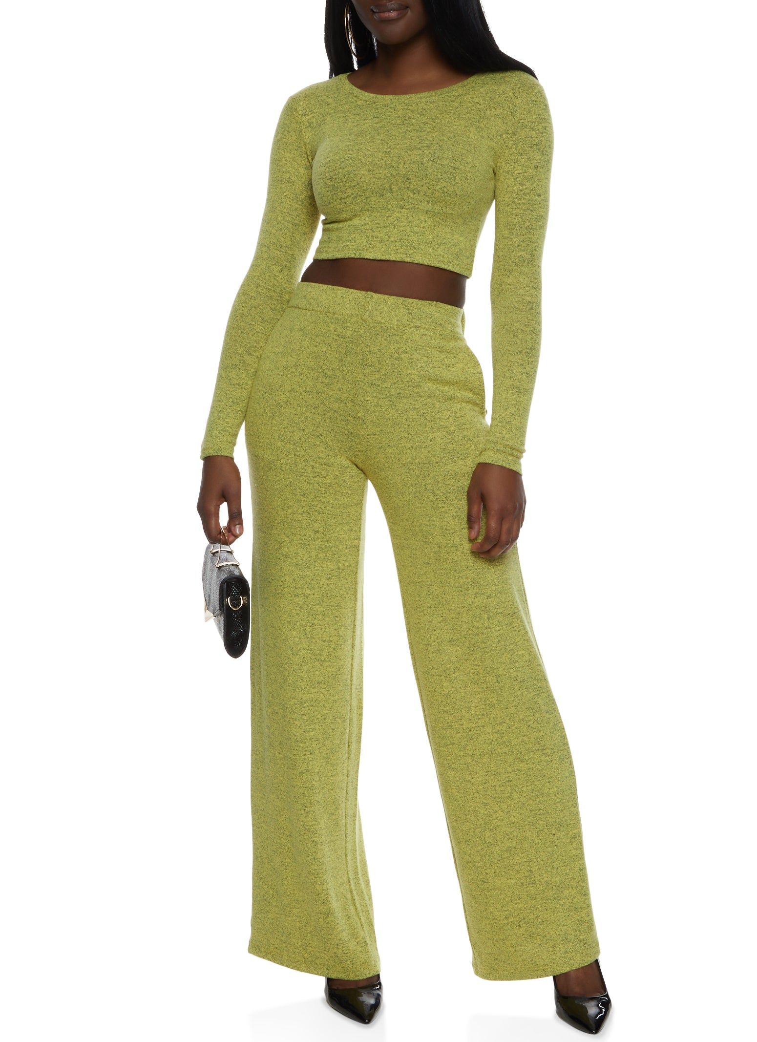 Brushed Knit Crew Neck Crop Top sold by Rainbow product image thumbnail 2