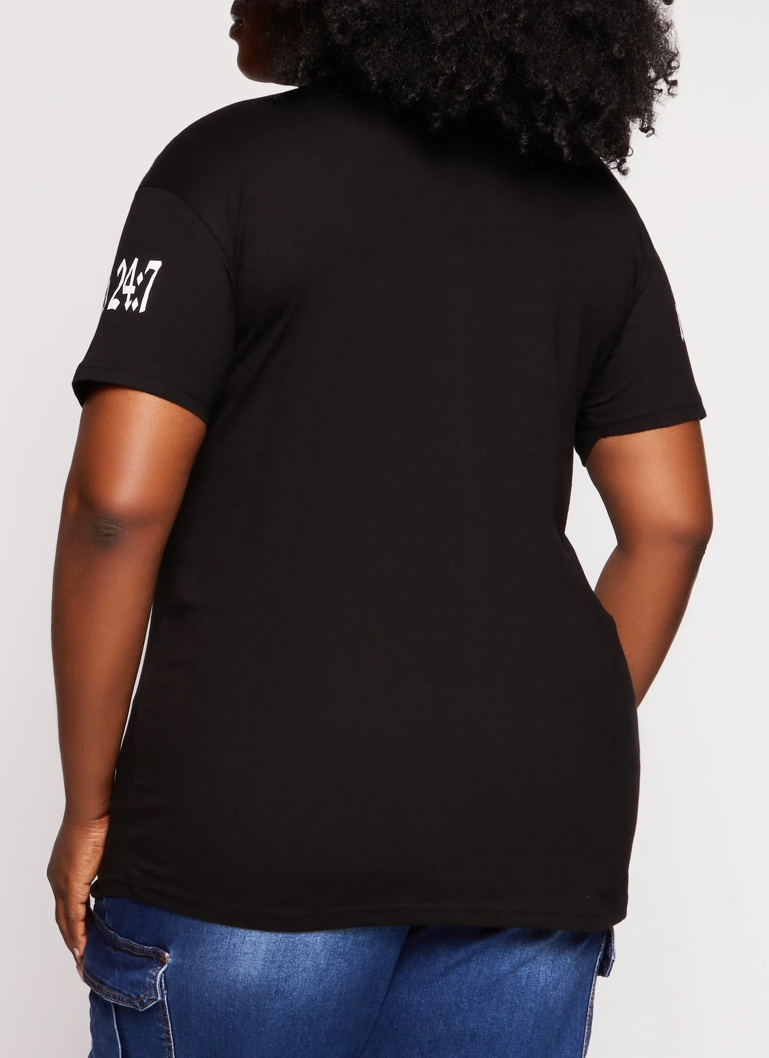Plus Size Thou Shall Not Try Me Laser Cut Graphic Tee sold by Rainbow product image thumbnail 3