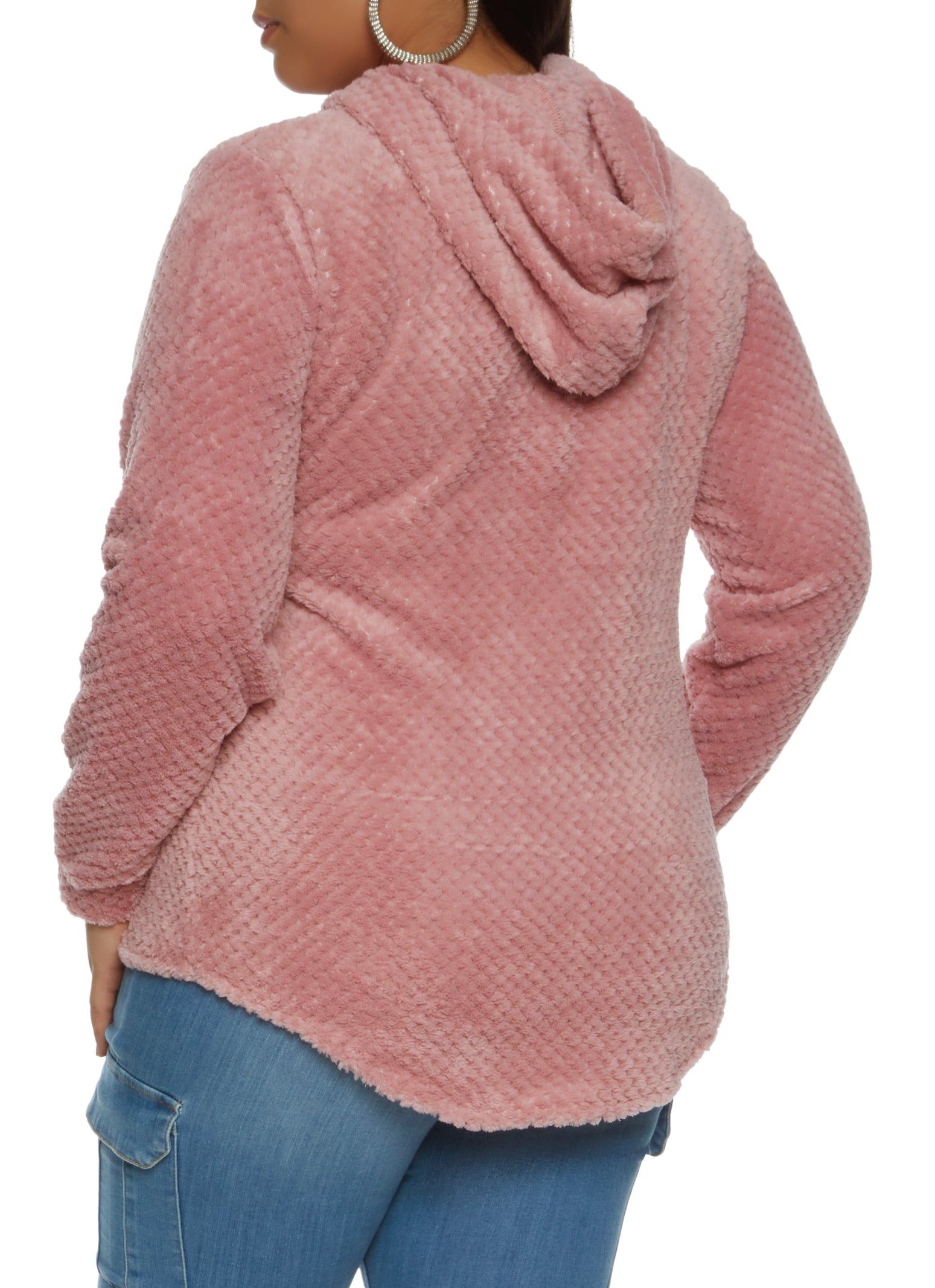 Plus Size Plush Zip Up Hoodie sold by Rainbow product image thumbnail 2