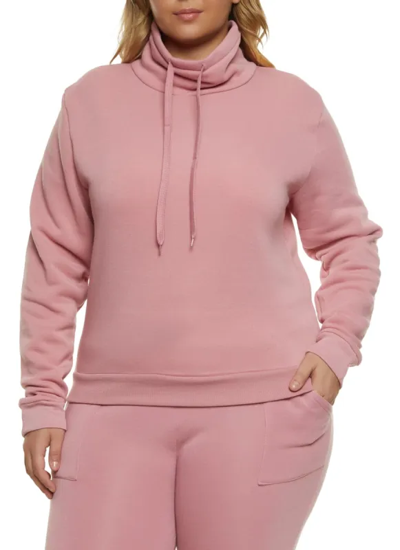 Plus Size Fleece Funnel Neck Sweatshirt sold by Rainbow