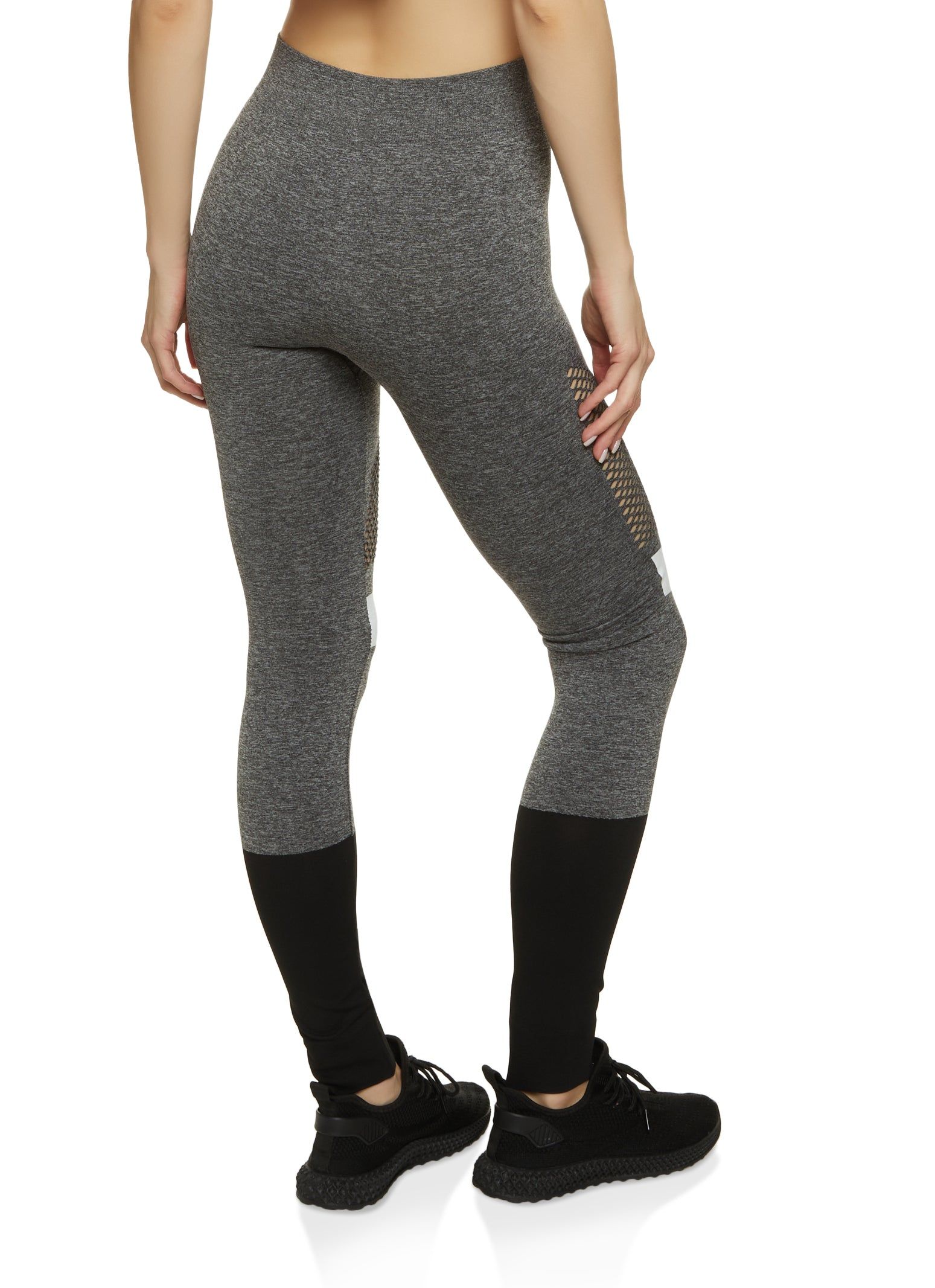 Color Block Fishnet Detail Leggings sold by Rainbow product image thumbnail 2