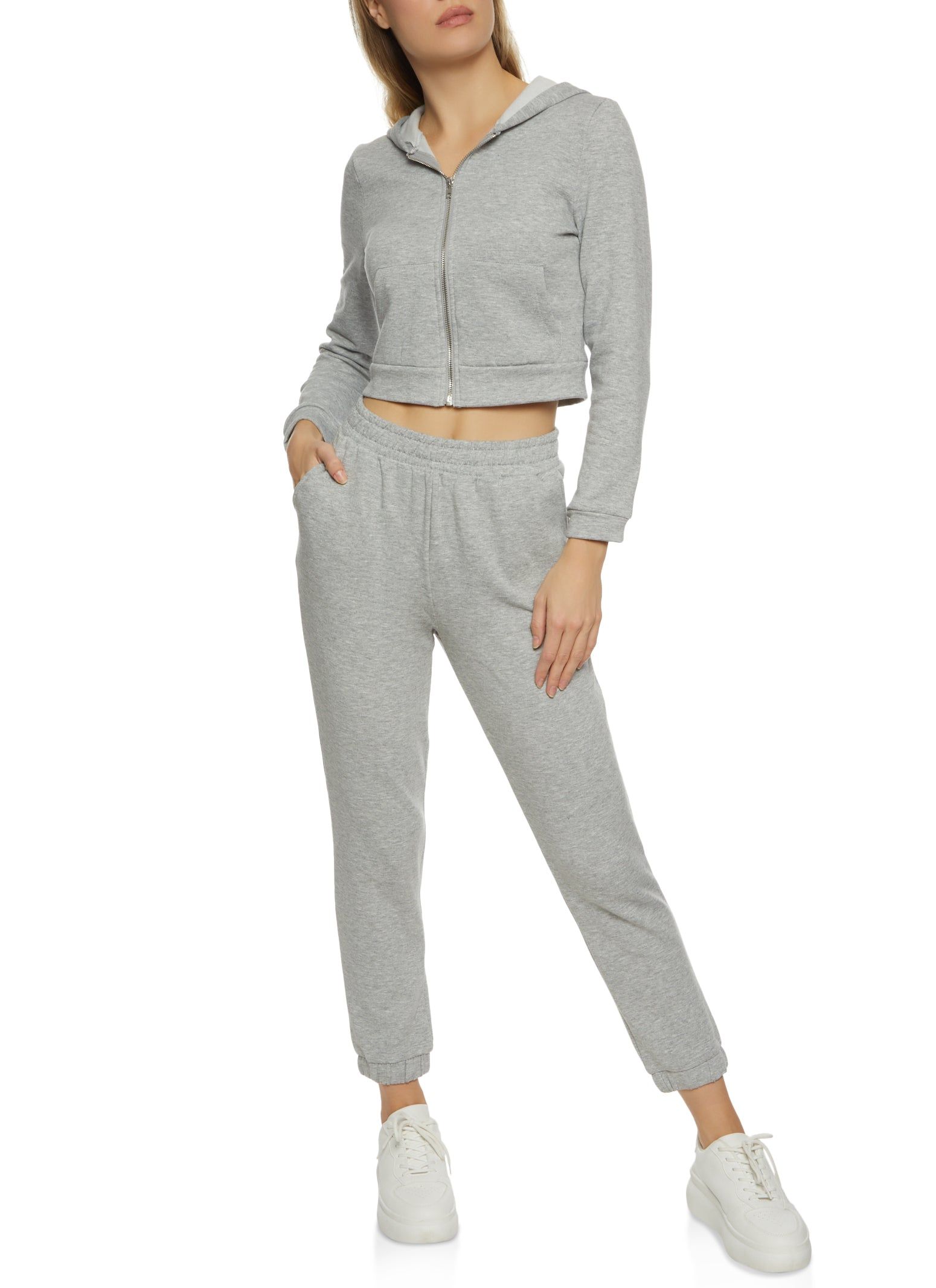 Cropped Zip Front Hoodie sold by Rainbow product image thumbnail 2