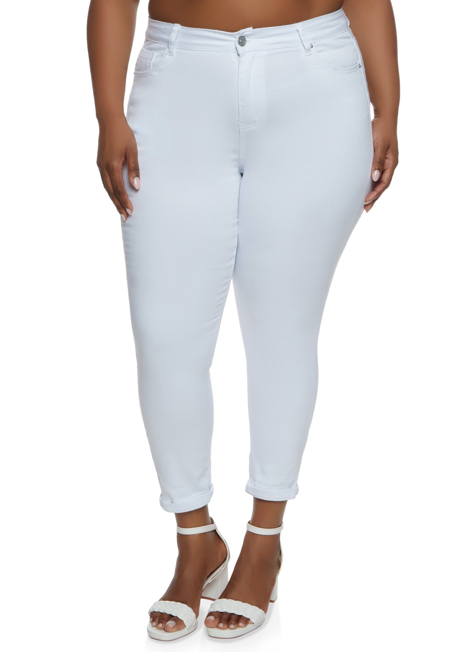 Plus Size WAX Basic Rolled Cuff Jeans sold by Rainbow