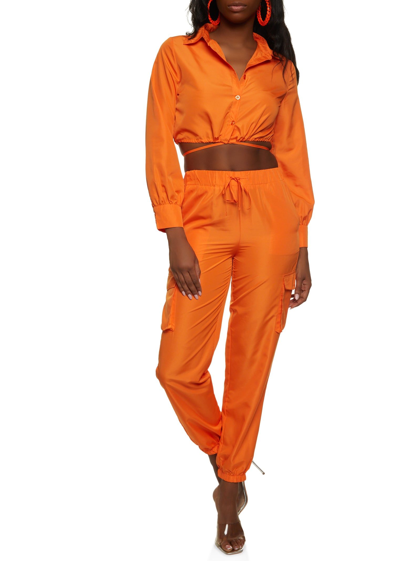 Nylon Tie Back Cropped Shirt sold by Rainbow product image thumbnail 2