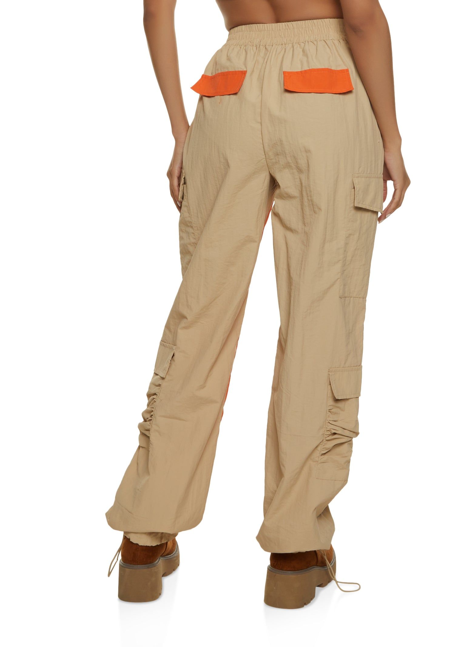 Nylon Color Block Cargo Joggers sold by Rainbow product image thumbnail 3