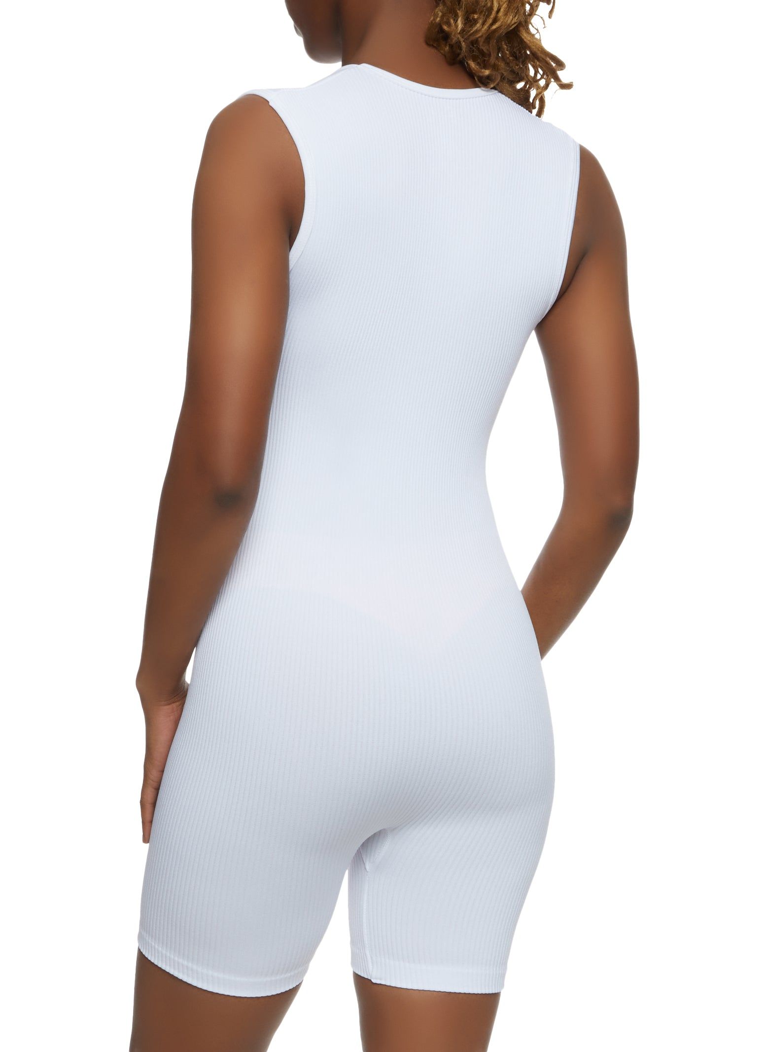 Ribbed Plunge V Neck Romper sold by Rainbow product image thumbnail 2