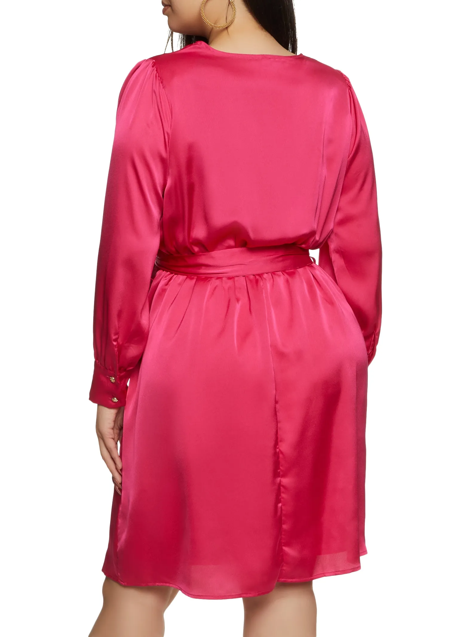 Plus Size Haute Monde Satin Tie Waist Wrap Dress sold by Rainbow product image thumbnail 3