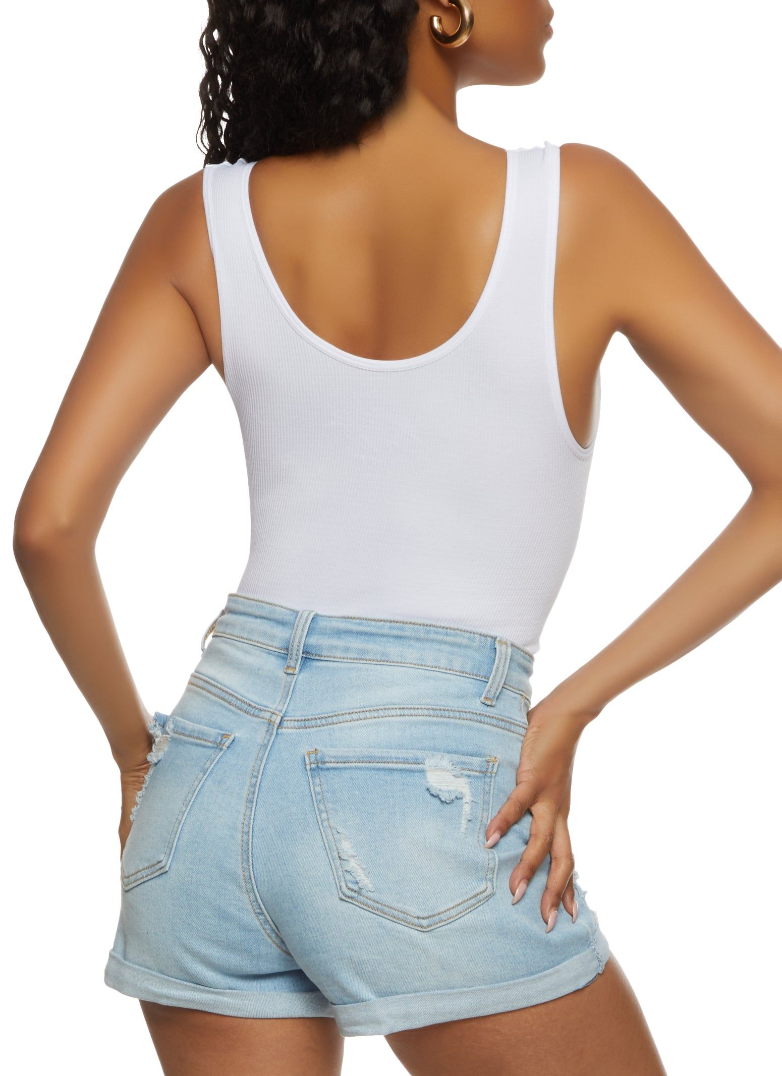 Ribbed Knit Seamless Notch Neck Bodysuit sold by Rainbow product image thumbnail 3