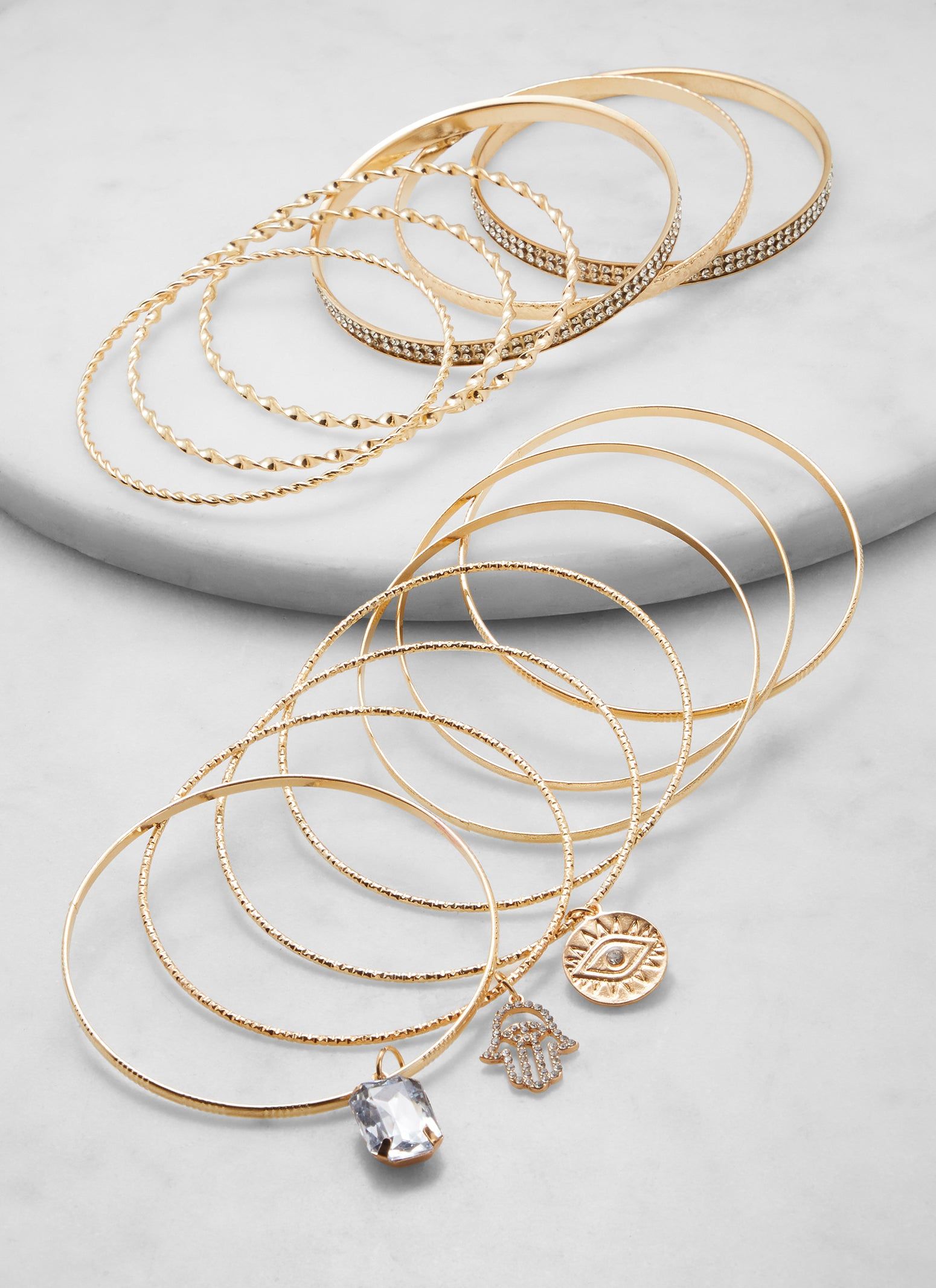 Set of 13 Assorted Metallic Charm Bangles sold by Rainbow product image thumbnail 2