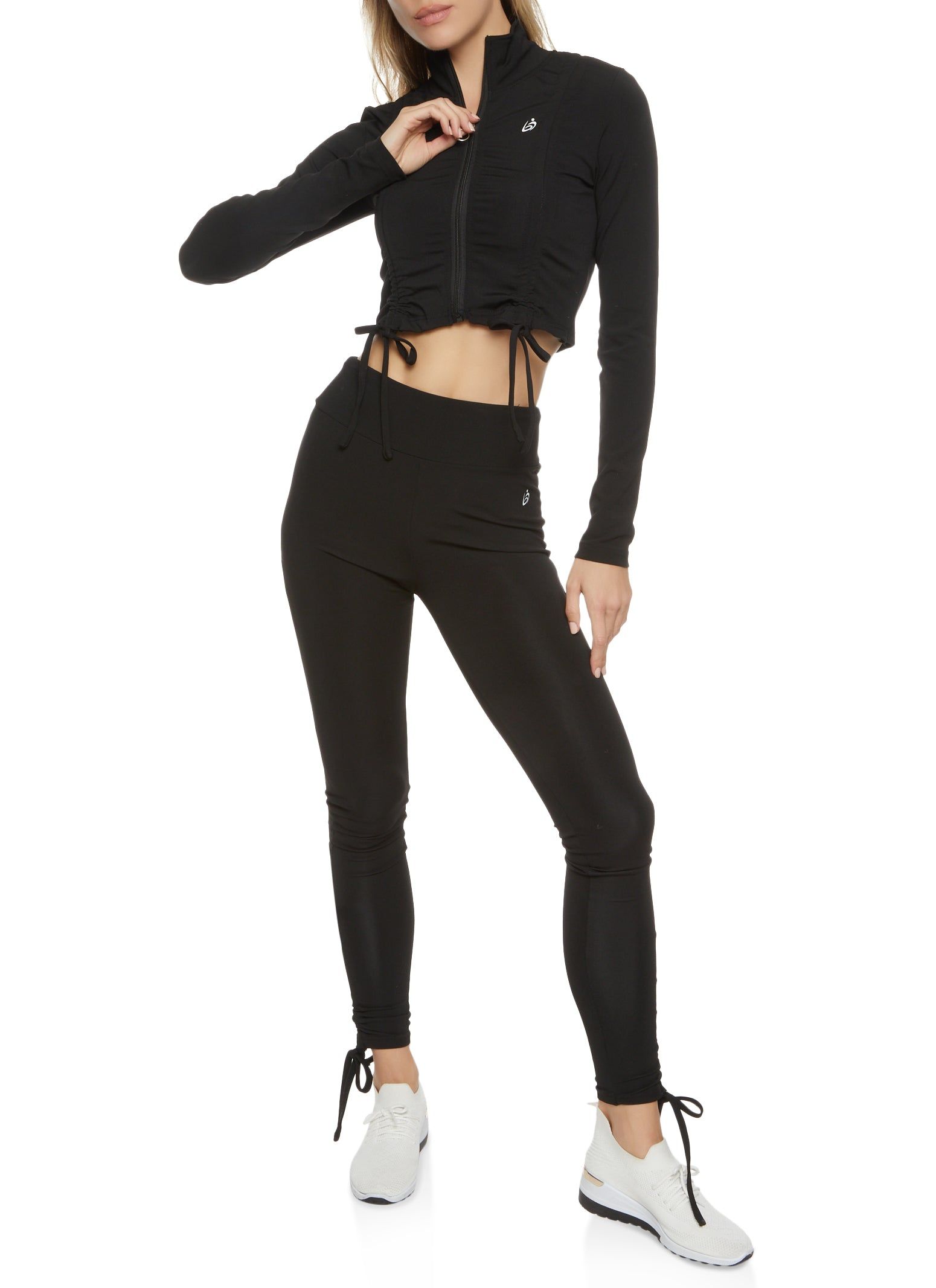 Ruched Drawstring Cropped Track Jacket sold by Rainbow product image thumbnail 2
