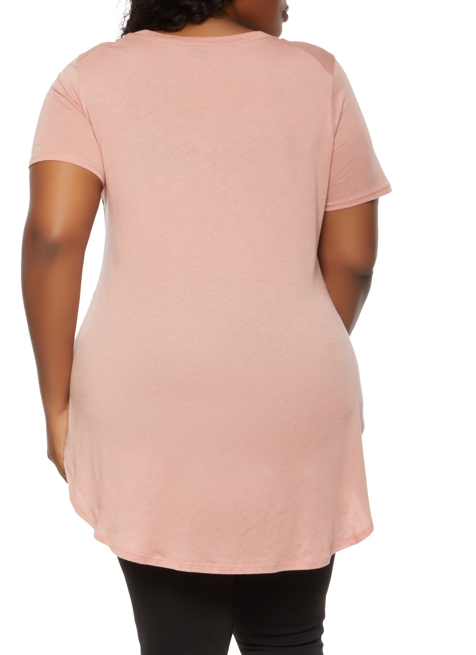 Plus Size Solid Short Sleeve Top sold by Rainbow product image thumbnail 2
