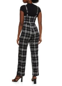 Plaid Tie Waist Jumpsuit and Mock Neck Top sold by Rainbow