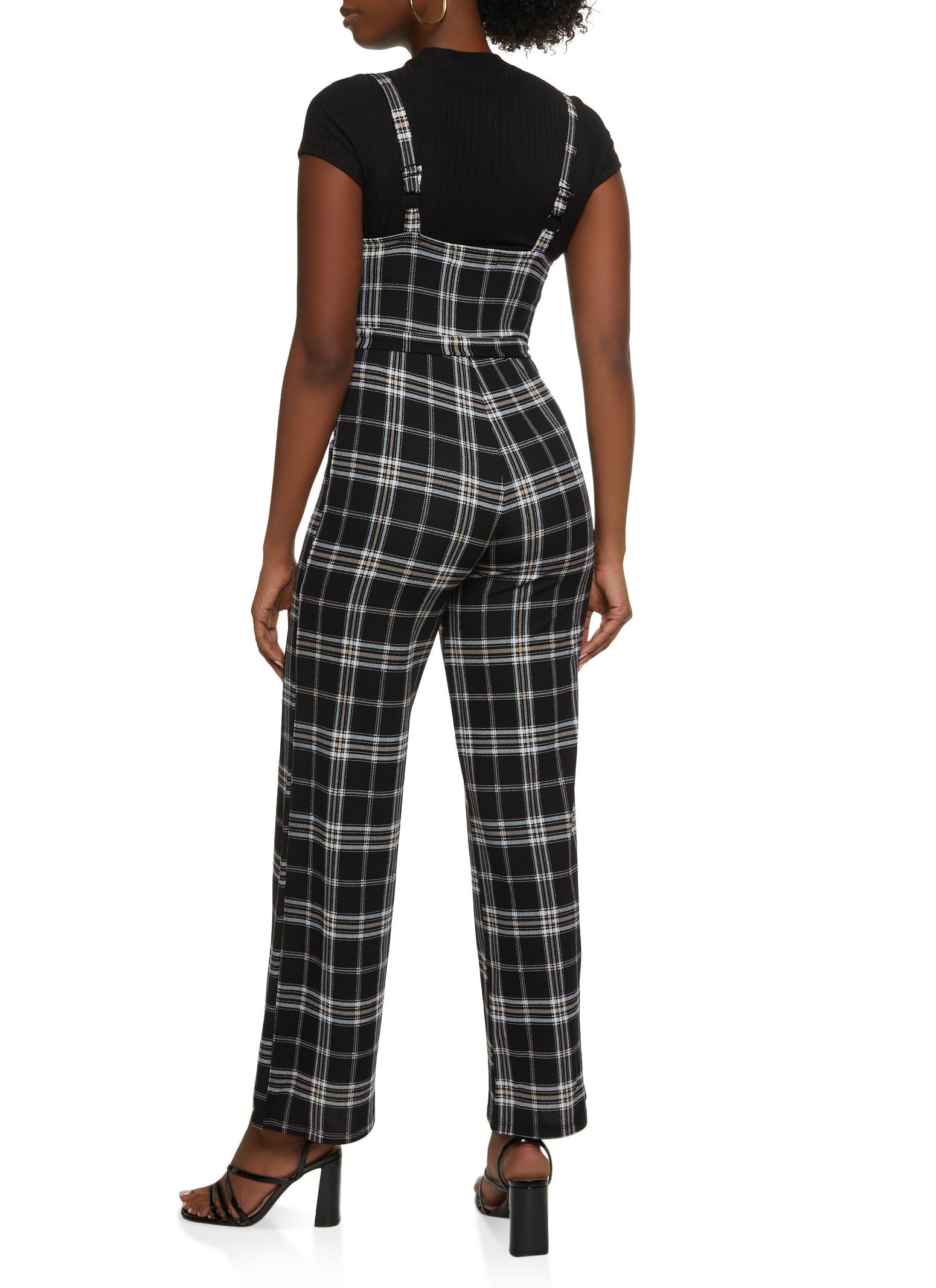 Plaid Tie Waist Jumpsuit and Mock Neck Top sold by Rainbow product image thumbnail 2