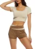 Two Tone Detail Crop Top sold by Rainbow