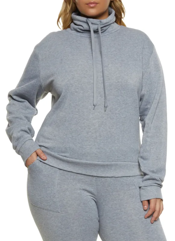 Plus Size Fleece Funnel Neck Sweatshirt sold by Rainbow