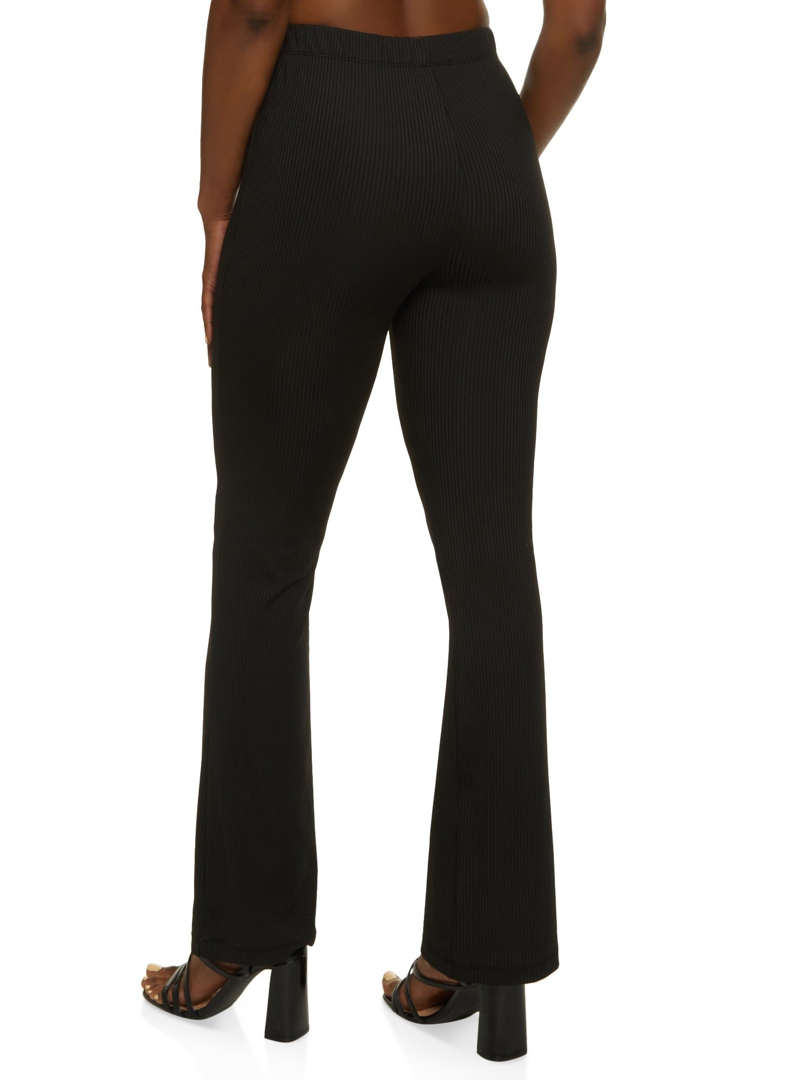 Solid Ribbed High Waist Flare Pants sold by Rainbow product image thumbnail 2